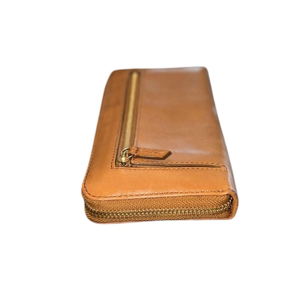 Fossil Women Brown Leather Clutch Wallet Trifold Vintage Zip Around Card Holder - Picture 6 of 11